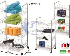Carrello Cucina Chrome 4 Cm.41X27X76H Cromato-8001579116040