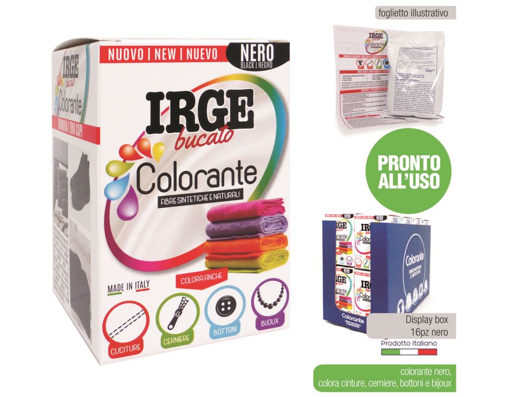 COLORANTE TESSUTI GR.300 NERO IRGE - Big House Shop