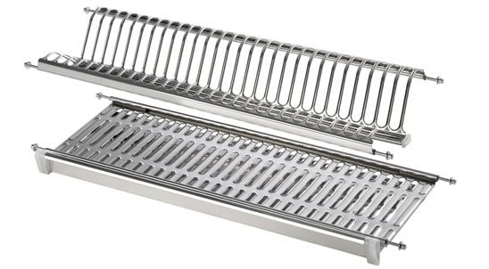 SCOLAPIATTI RETE CM.76 INOX CON VASSOIO - Big House Shop