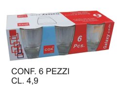 Bicchierini Vetro Conf. 6 Pz. Cl.4