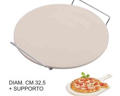 Pietra Cuocipizza Ceramica+Supporto Diam. Cm.33-8004537136708