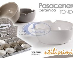 Posacenere Ceramica Cm.9X4H 3 Col. Ass.-8025569704833