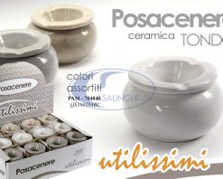 Posacenere Ceramica Cm.8X5H 3 Col. Ass.-8025569704840