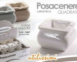 Posacenere Ceramica Cm.8X5H 3 Col. Ass.-8025569704857