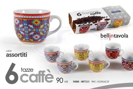 Tazzine Caffe' Conf. 6 Pz. S/Piatt. Cc.90-8025569807213