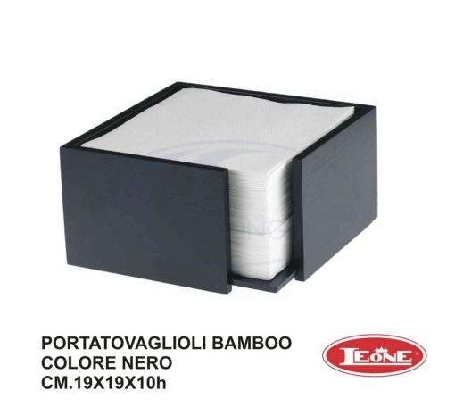 Portatovaglioli Bamboo Cm.19X19X10H Nero-8024112200860