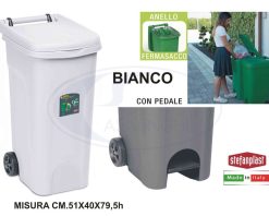 Bidone Urban Eco System Lt.80 Con Pedale Bianco-8003507256040
