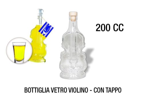 Bottiglia Vetro Violino Cc.200 Con Tappo-8057018590957
