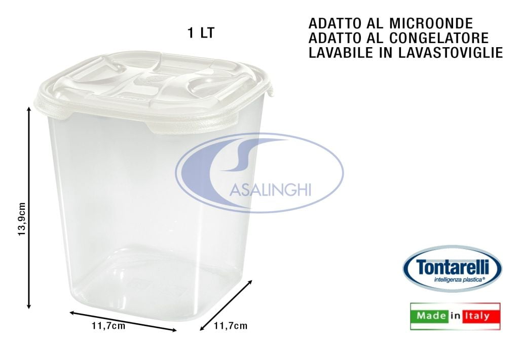 TONTARELLI FRIGOBOX QUADRATO 1LT PANNA