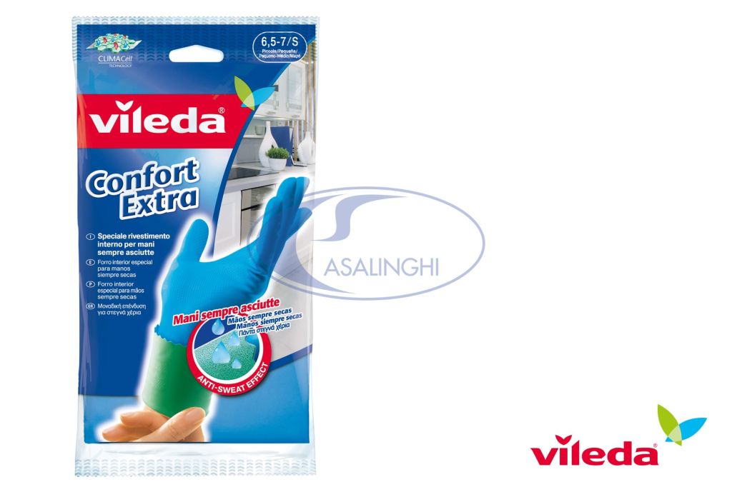 Vileda Guanti Confort Extra, Riverstimento Interno Per Mani Fresche e - Big  House Shop