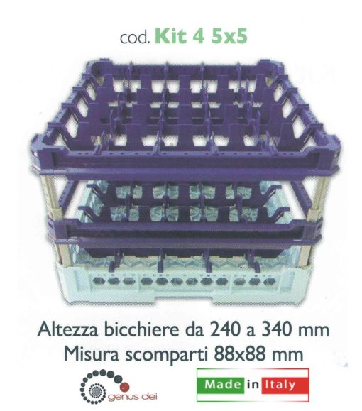 Ceste X Lavaggio 25 Bicchieri Kit4 5X5 Genus Dei-8050444233184