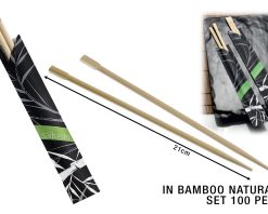 Bacchette In Bamboo Black Cm.21 Set 100 Pezzi-8024112002273