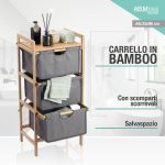 Carrello Bagno 3 Cassetti Bamboo Cm.44X33X96H-8050767465781