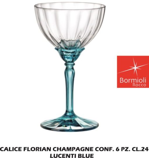 Calice Florian Champagne Conf. 6 Pz. Cl.24 Lucenti Blue-8004360095203