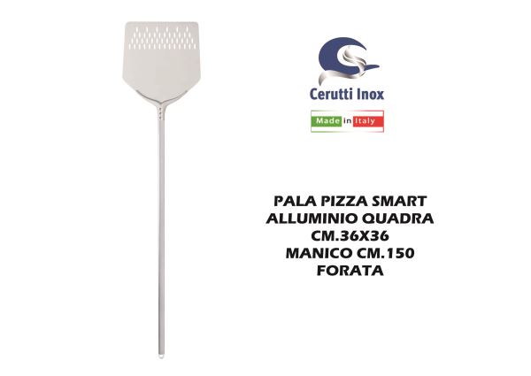 PALA PIZZA SMART ALLUM. QUADRA CM.36X36 MANICO CM.150 FORATA - Big House  Shop