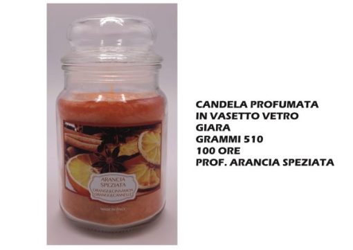 CANDELA PROFUMATA IN VETRO GR.510 100 ORE ARANCIA E CANNELLA - Big House  Shop