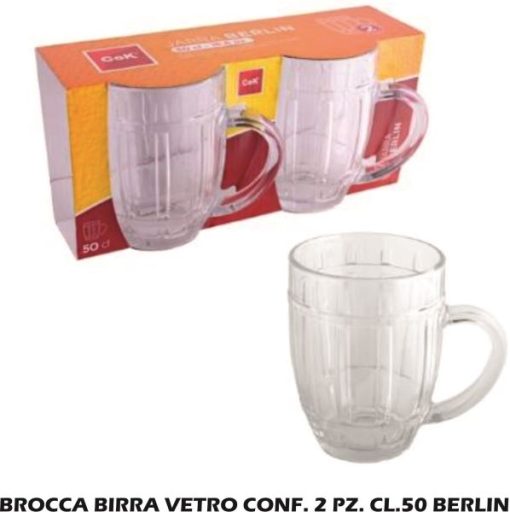 Brocca Birra Vetro Conf. 2 Pz. Cl.50 Berlin-8435123255525