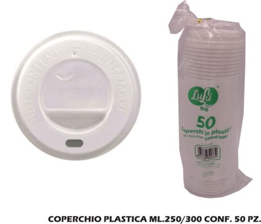 Coperchio Plastica Ml.250/300 Conf. 50 Pz.-8052789890732