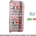 Mollette Bucato Plastica+Legno 10 Pz. Bianco-8000392100014
