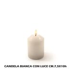 Candela Bianca Con Luce Cm.7