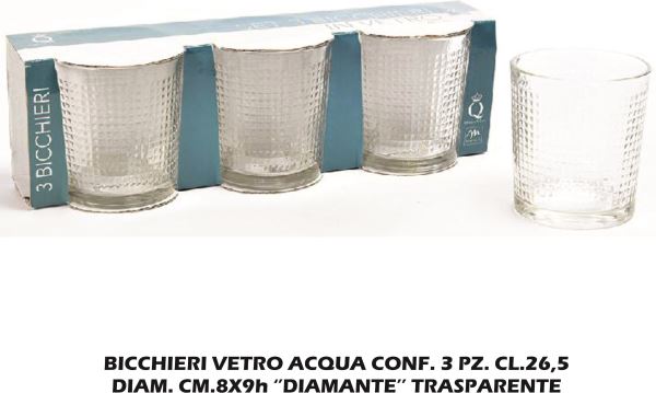 Set 6 bicchieri per acqua in vetro Florianne
