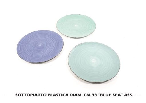 Sottopiatto In Plastica Cm.33 Blu Sea Ass.-8034052524681