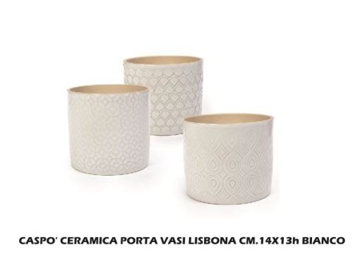 Caspo' Ceramica Porta Vasi Lisbona Cm.14X13H Bianco-8034052249874