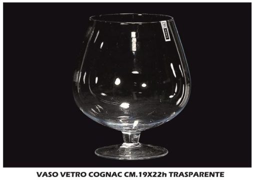 Vaso Vetro Cognac Cm.19X22H Trasparente-8034052799997