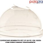 Coperchio Bombato Pet Cf.50 Pz. Cm.10X5H Con Foro Chiuso Tra-8027499003789