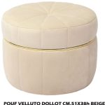 Pouf Velluto Dollot Cm.51X38H Beige-8021785743656