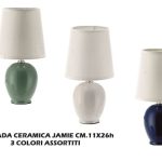 Lampada Ceramica Jamie Cm.11X26H 3 Col. Ass.-8021785760110