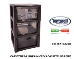 Cassettiera Linea Micro 3 Cassetti Grafite-8009404243992