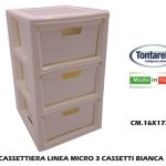 Cassettiera Linea Micro 3 Cassetti Bianca-8009404244012