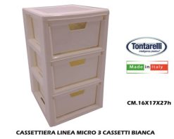 Cassettiera Linea Micro 3 Cassetti Bianca-8009404244012