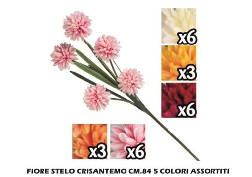 Fiore Stelo Crisantemo Cm.84 Ass.-8031244339177