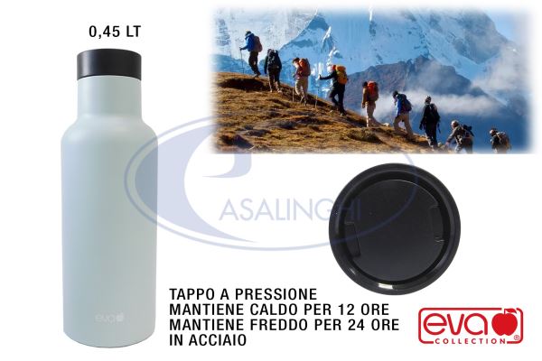 Bottiglia Isolante Celeste Opaco+Tappo Auto Ml.450-8004537603187