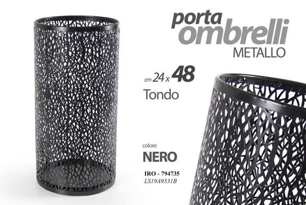 Portaombrelli Metallo Cm.24X48H Nero-8025569794735