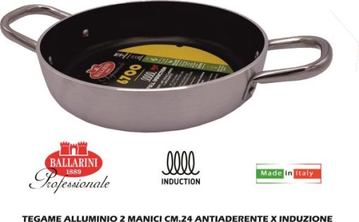 BALLARINI 130 Tegame 2 Manici Antiaderente Induzione Cm24