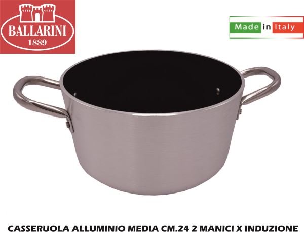 Casseruola Alluminio Media Cm.24 2 Manici X Induzione-8003150517246
