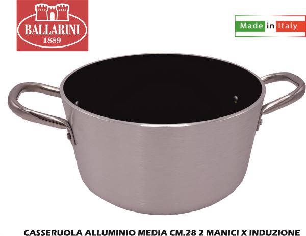 Casseruola Alluminio Media Cm.28 2 Manici X Induzione-8003150517253