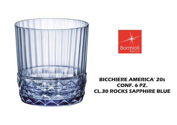 Bicchiere America’ 20S Conf. 6 Pz. Cl.30 Rock Sapphire Blue-8004360094121