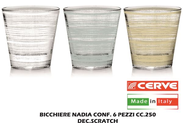 Bicchiere Nadia Cf.6Pz. Cc.250 Dec.Scratch Ass.-8001691346097
