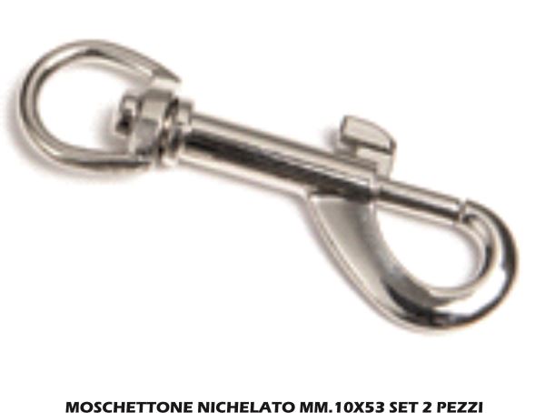 Moschettone Nichelato Mm.10X53 Set 2 Pz.-8056095632635