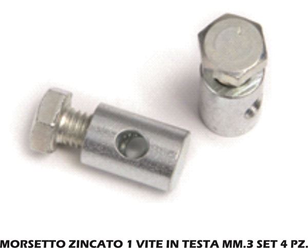 Morsetto Zincato 1 Vite In Testa Mm.3 Set 4 Pz.-8056095637814