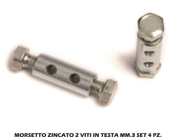 Morsetto Zincato 2 Viti In Testa Mm.3 Set 4 Pz.-8056095637852