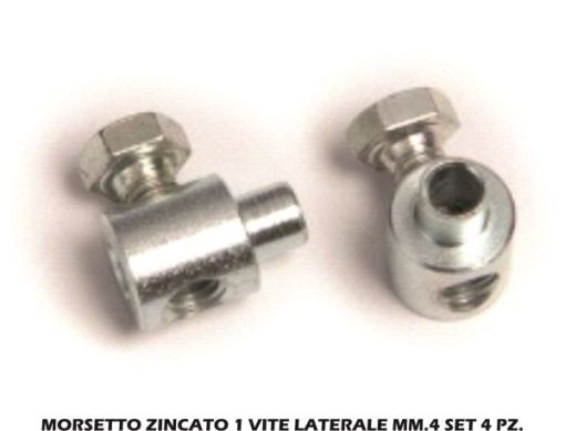 Morsetto Zincato 1 Vite Laterale Mm.4 Set 4 Pz.-8056095637890