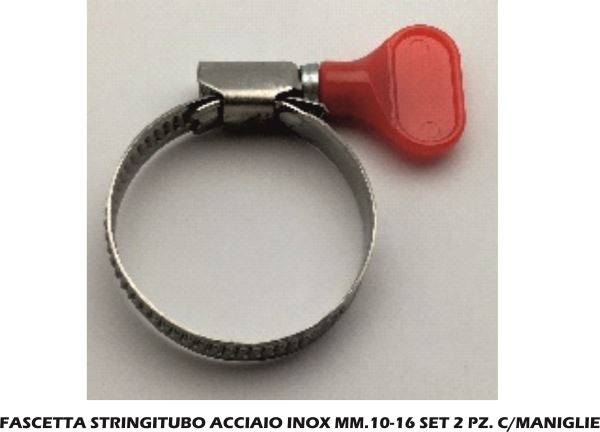 Fascetta Stringitubo Acciaio Inox Mm.10-16 Set 2 Pz. C/Manig-8053306680140