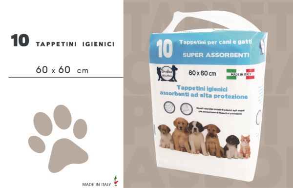 Tappetino Cani E Gatti Conf. 10 Pz. Cm.60X60-8057711947515