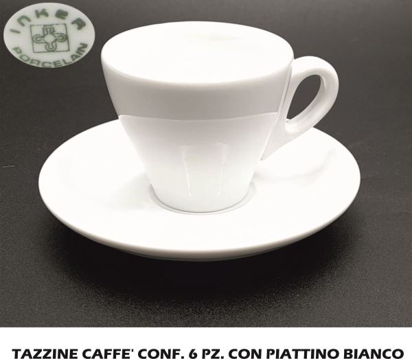 Tazzine Caffe' Conf. 6 Pz. C/Piatt. Bianco-8033003309513