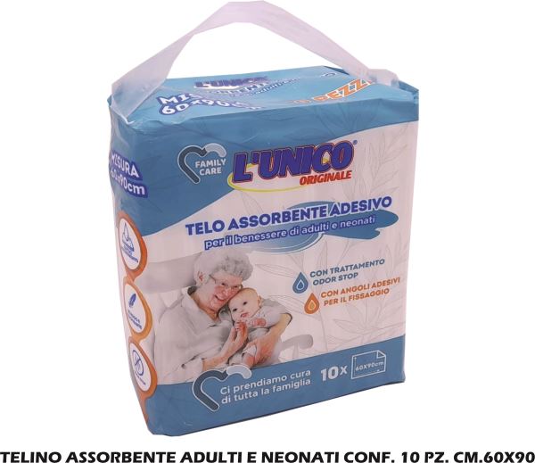 Telino Assorbente Adulti E Neonati Cf.10 Pz. Cm.60X90-8024943002749
